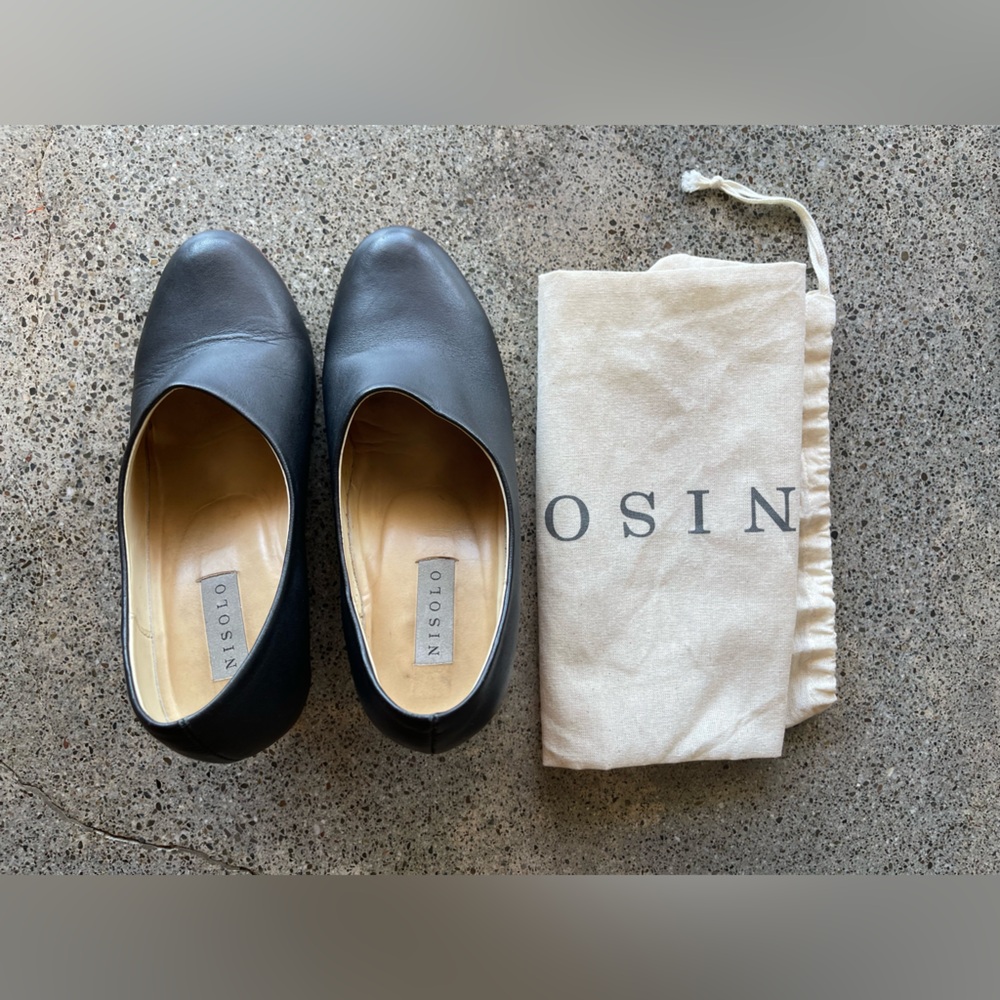 NISOLO Women's Classic Black Leather Flats
